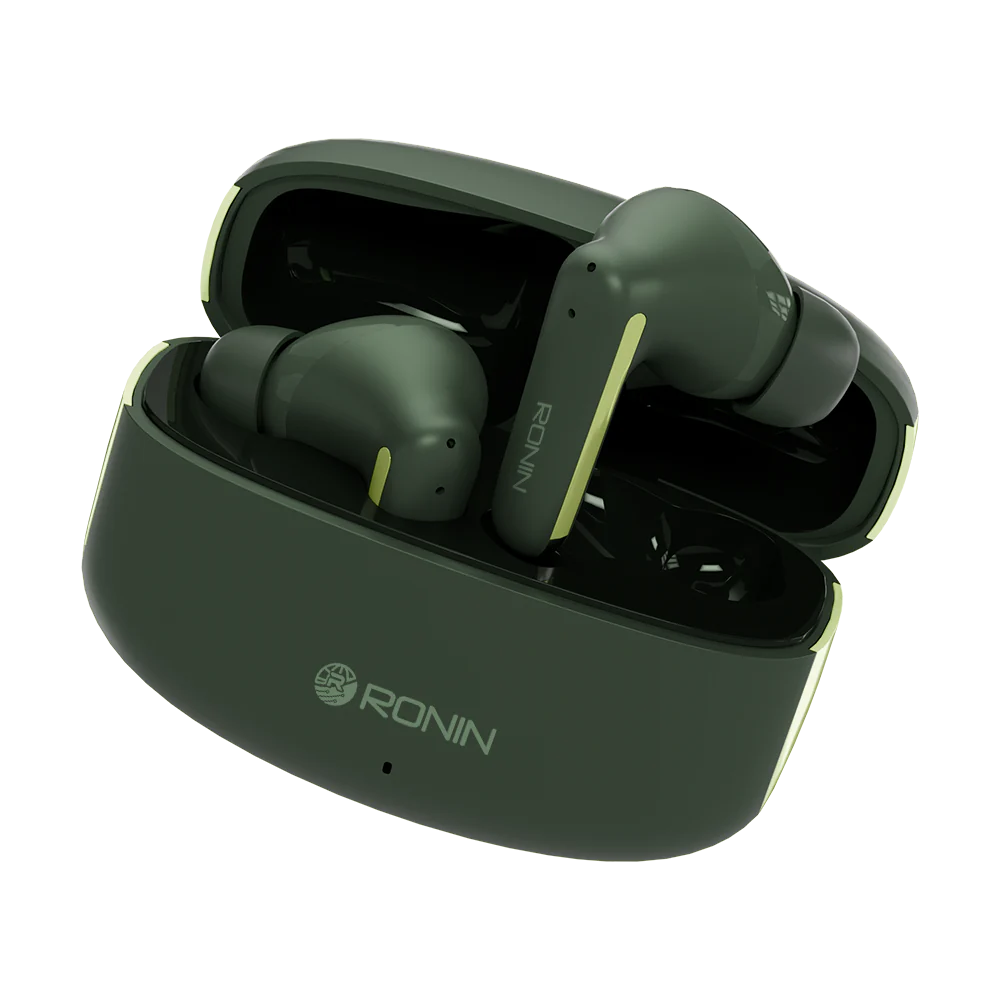 Ronin R-140 ANC & ENC Earbuds, 500mAh Battery with AI Voice Assistant, Gaming Mode, High-Performance Quad Mic Setup Ronin R-140 ANC & ENC Earbuds, 500mAh Battery with AI Voice Assistant, Gaming Mode, High-Performance Quad Mic Setup